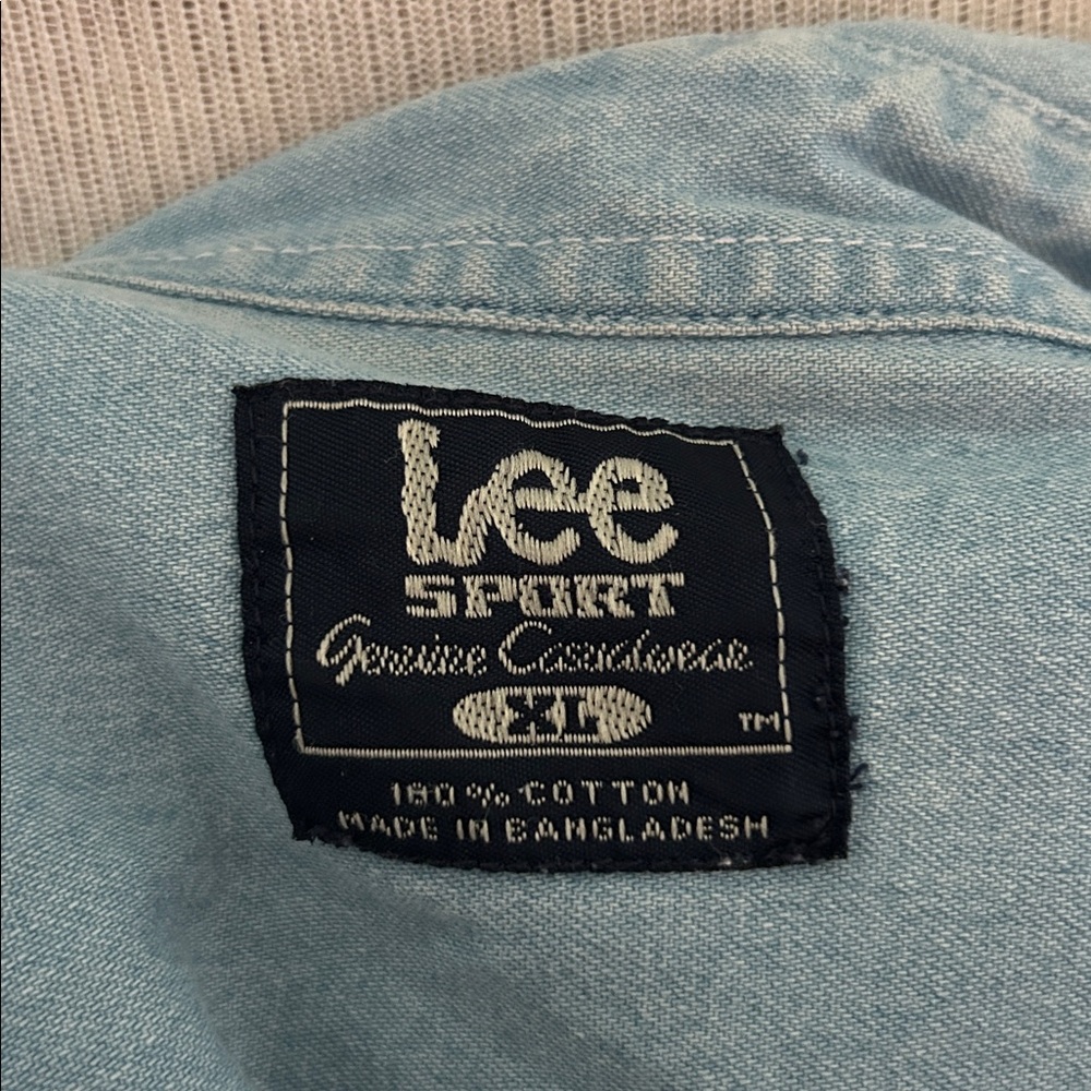Dallas Cowboys Vintage Light Blue Denim Button-Up Shirt Lee Sport XL - Picture 9 of 9